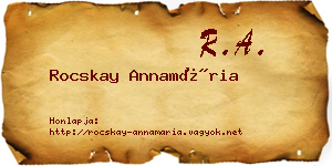 Rocskay Annamária névjegykártya